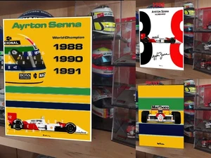 Ayrton Senna McLaren MP4/4 1988 Obra de Arte F1 Metal Letrero Regalo - Imagen 1 de 7
