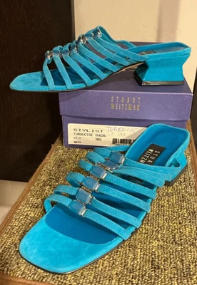 Sandalias Stuart Weitzman Turquesa Estilista Talla 6 Nuevas en Caja Foto 1 de 4