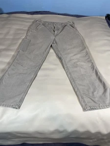 Carhartt Pants Mens 32x30 Gray Carpenter Utility Work Hammer Loop Canvas Duck - Picture 1 of 19