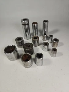 Lot of 14 Vintage USA Made Sockets - Craftsman, Proto, Walden, more 1/4, 3/8 - Bild 1 von 11
