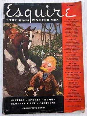 Esquire Magazine April 1934 Hemingway George Petty Langston Hughes Reader Copy - Image 1 of 4