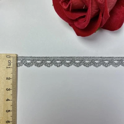 10 Yards Lace Trims Embroidery Ribbon DIY Sewing Craft Gold Silver 1cm Costume - Image 1 of 4