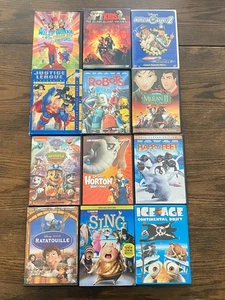 Lot of 12 Family/Kids DVD'S Sing, Happy Feet, Mulan 2, Ice Age, Robots, Spy Kids - Picture 1 of 10