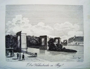 Prag Praha Tschechien Ceskas republika echte alte Lithografie 1837 - Picture 1 of 1