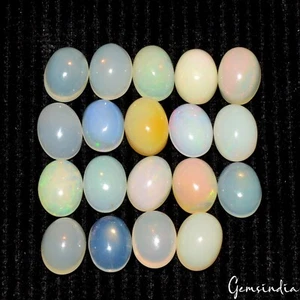 Oval Cab Flash Farbspiel Kristall Australischer Opal 16,00 ct 8x6 mm 19 Stck. Posten - Bild 1 von 7
