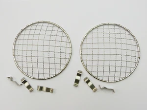 Classic Car / Motorcycle Pair 5¾" Stainless Steel Lamp Grill / Stone Guards - Picture 1 of 1