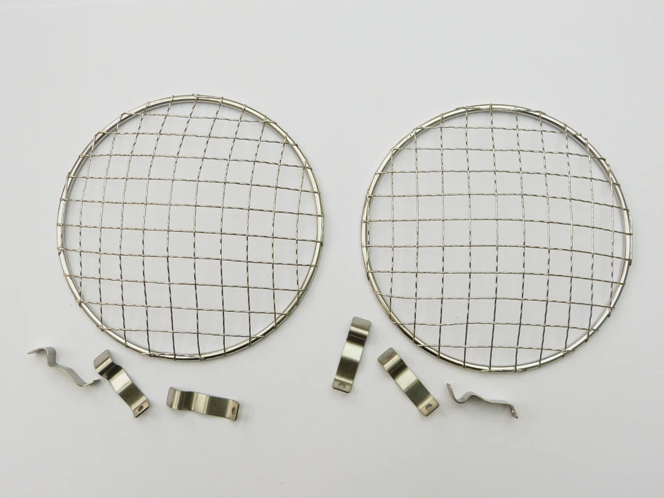 Classic Car / Motorcycle Pair 5¾" Stainless Steel Lamp Grill / Stone Guards - Image 1 of 1