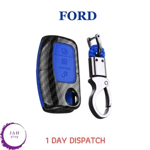 FERNBEDIENUNG SCHLÜSSELANHÄNGER ABDECKUNG FORD KOHLEFASER BLAU FÜR FORD FIESTA MONDEO FOCUS KA CMAX - Bild 1 von 8