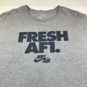 NIKE AIR FRESH AF1 Air Force 1 Shoes Sneakers TEE T SHIRT Sz Mens XXL Gray - Picture 1 of 4