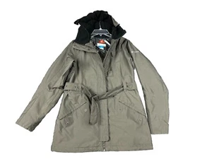 Columbia Omni Heat Insulated Coat Jacket Women’s Small Green Fur Sherpa Hoodie - Picture 1 of 10