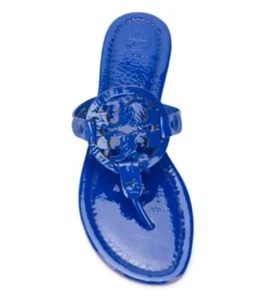 Sandalias planas de charol azul real Tory Burch Miller para mujer talla 5,5 M - Imagen 1 de 12