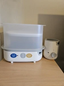 Tommee Tippee Feeding Set Electric Steam Steriliser & Easiwarm Bottle Warmer - Picture 1 of 12