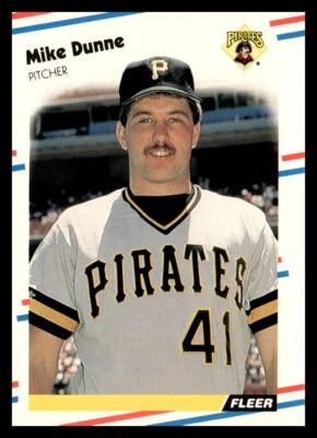 1988 Fleer #328 Mike Dunne Pittsburgh Pirates Baseball Card - Image 1 of 2