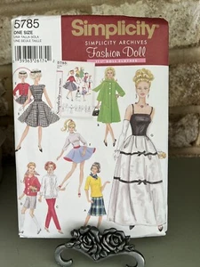 Simplicity 5785 RETRO 60s Barbie Fashion 11.5" Doll Clothes Pattern Teri UNCUT - Picture 1 of 2