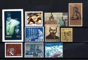 DDR 10 verschiedene, postfrische Einzelmarken aus Blöcken (3) - Bild 1 von 1