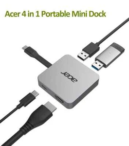 Acer Multi-Port Adapter USB Type-C 4 in 1 Silber - Bild 1 von 5