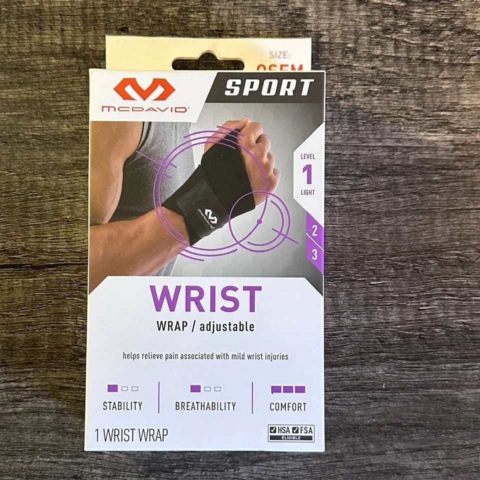 McDavid Sport Wrist Wrap Adustable Black Wraps Around Wrist - Image 1 of 2