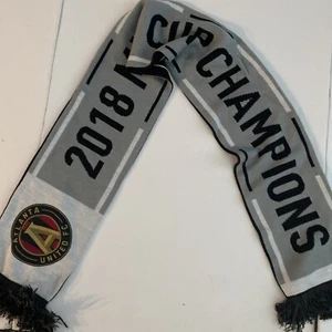 2018 MLS Cup Atlanta United Scarf Adidas Black White  Gray Champions preowned - Picture 1 of 5