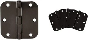 Amazon Basics Rounded 3.5 Inch x 3.5 Inch Door Hinges, 18 Pack-Oil Rubbed Bronze - Picture 1 of 7