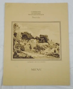 Vintage Compagnie Generale Transatlanique French Line Menu "1936" - Bild 1 von 5