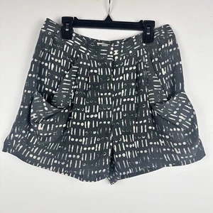 J. Crew 100% Silk Shorts Gray Geometric Pleated Pockets 3” Boho Classic Preppy 2 - Picture 1 of 17
