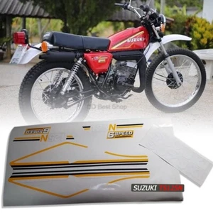 Sticker Fuel Tank Gas TS125N Set Side L/R Emblem Logo For SUZUKI TS 125 N 6Speed - Picture 1 of 4