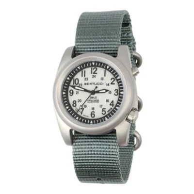 Reloj de cuarzo Bertucci para hombre esfera gris fantasma vintage correa de nailon monótona - 22033 Foto 1 de 2