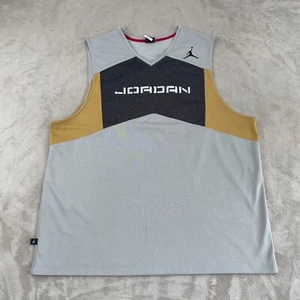 Nike Air Jordan Maglia Uomo 2XL Grigio ColorBlock Competizione Senza Maniche Nuova senza etichette - Foto 1 di 8
