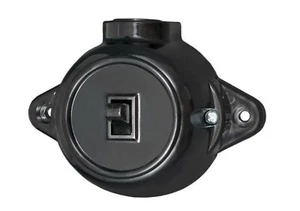 Interruptor de encendido/apagado de luz retro negro 10A - Imagen 1 de 1