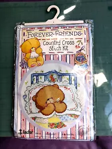 1994 FOREVER FRIENDS "BABY BEAR" KIT PUNTO CROCE CONTATO 8'' ANCORAGGIO FRC01 - Foto 1 di 8
