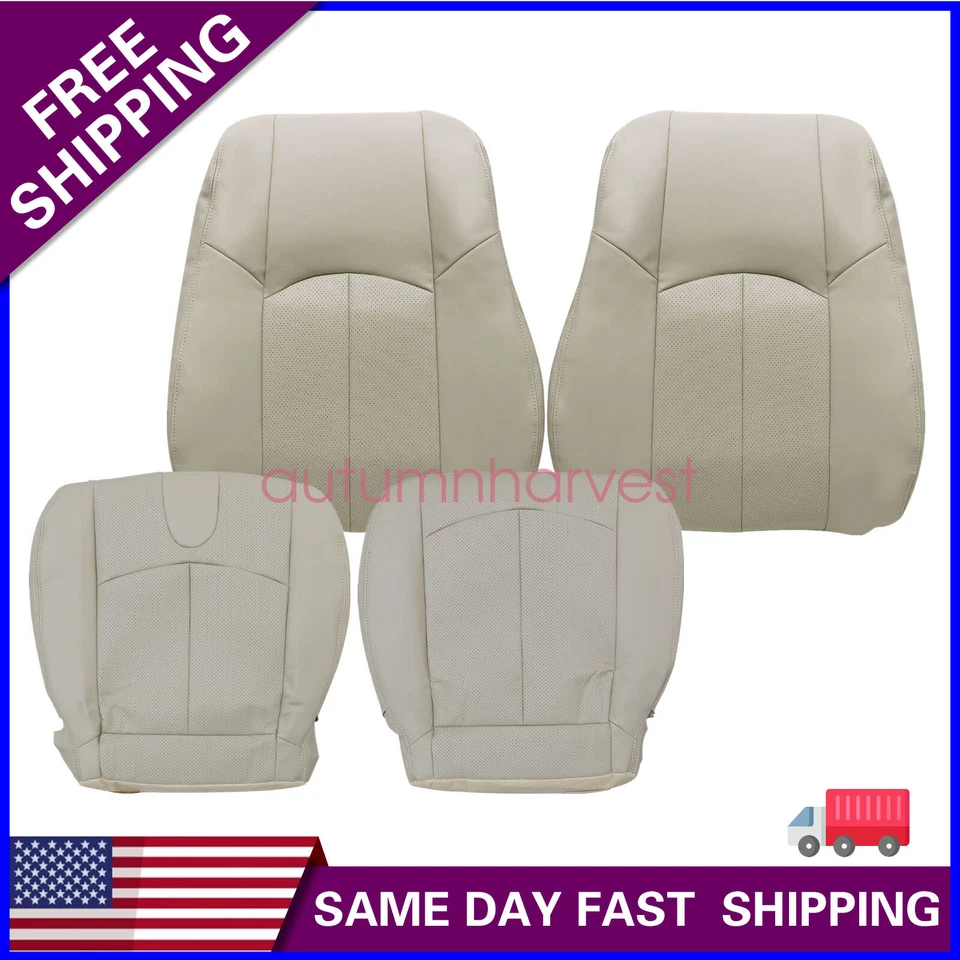Front Bottom / Top Perforated Leather Seat Cover Tan For 2008-2013 Infiniti G37 - Image 1 of 4