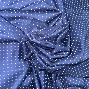 Vtg Fabric 1.5 yd 60x44 All Over Print Blue Dotted Swiss White Dots (Printed) - Picture 1 of 6