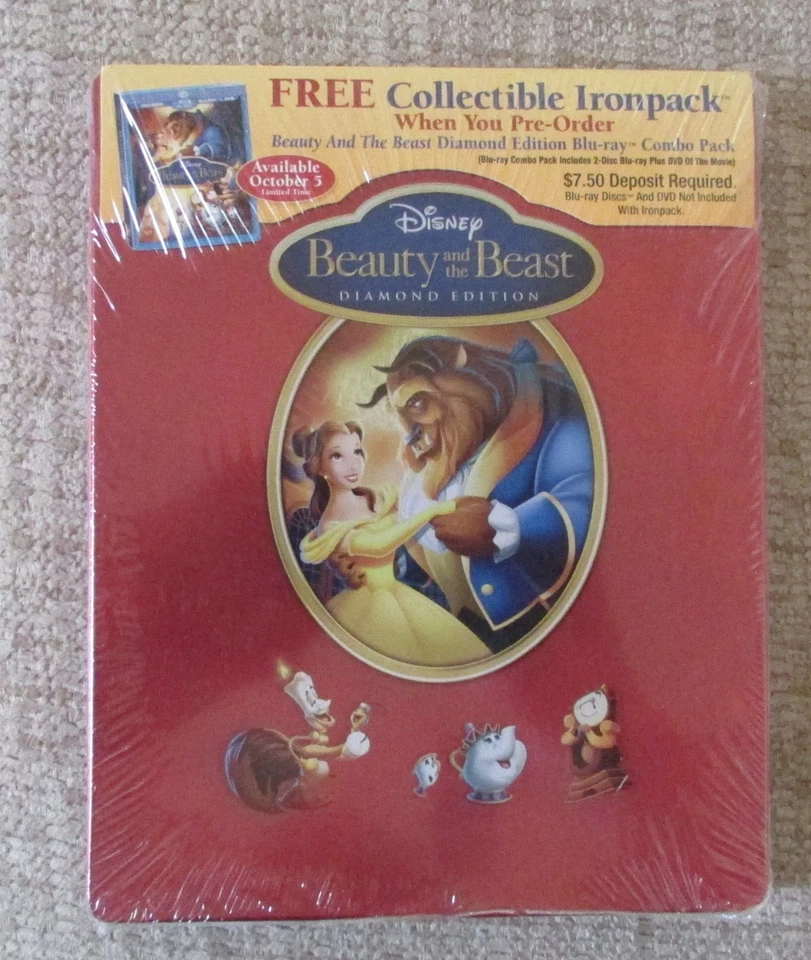 2010 Beauty and The Beast Steelbook Case (no Movie Disc ) Diamond Edition