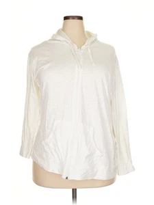 Just My Size Women Ivory Zip Up Hoodie 2X Plus - Picture 1 of 4