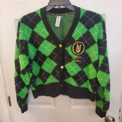 Cárdigan Wicked X Justice Elphaba verde difuso niñas XL (16/18) NUEVO CON ETIQUETAS preppy Foto 1 de 4