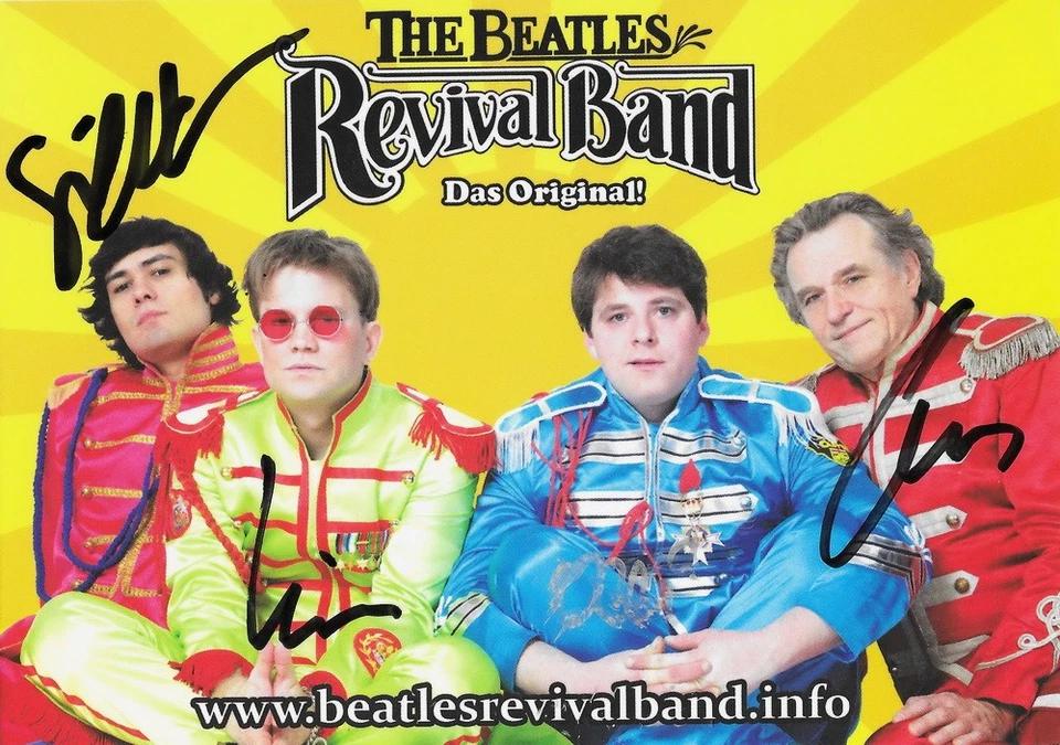 Original Autogrammkarte - The Beatles Revival Band - original Unterschrift - Bild 1 von 1