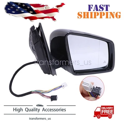 Espejo retrovisor derecho del pasajero Fit MERCEDES GLE350 2012-2019 negro punto ciego blanco Foto 1 de 4