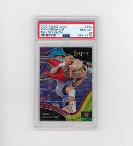 Panini Select 2022 WWE Bron Breakker RC Rookie Ringside Tie-Dye #d 10/25 PSA 10 - Imagen 1 de 2