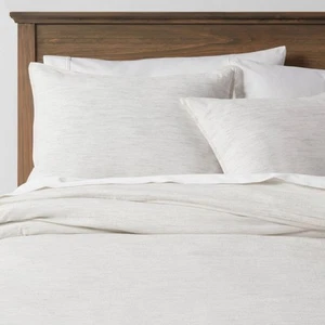 Threshold Duvet Cover Set Double-Needle Stitching Space Dyed, Gray, Cal King - Picture 1 of 6