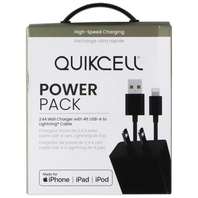 Quikcell Power Pack 2.4A Wall Charger with 4Ft USB-A to  8-Pin Cable - Image 1 of 2