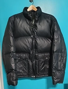 GAP Vintage Y2K Black Mens L Goose Down Oversized Quilted Puffer Jacket - Picture 1 of 13