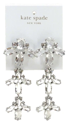 Pendientes colgantes Kate Spade New York Ice Queen tono plateado ¡Nuevos! Nuevo con etiquetas Foto 1 de 2
