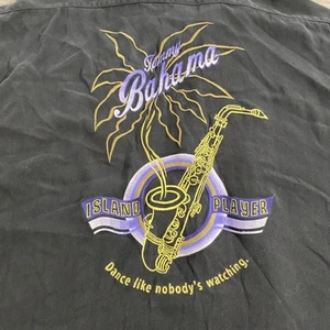 Tommy Bahama Shirt Mens Extra Large Silk Island Player Saxophone Embroidered Cas - Picture 1 of 9