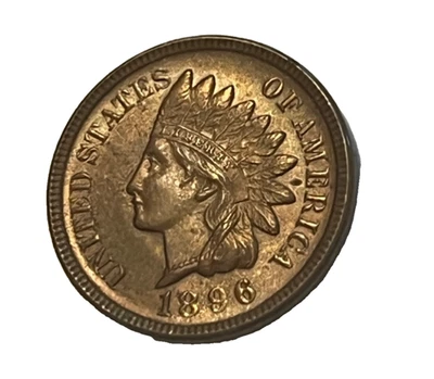 1896 Indian head cent ,  Lustrous Brown Uncirculated, some red remains - Image 1 of 4