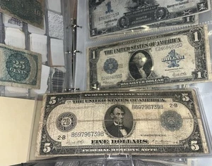 Beautiful White Melon 1914 $5 Federal Reserve Note New York (1 off Trinary) - Picture 1 of 14
