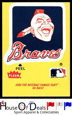 1986 Fleer #NNO Atlanta Braves Logo Team Stickers Tris Speaker (6) Foto 1 de 2