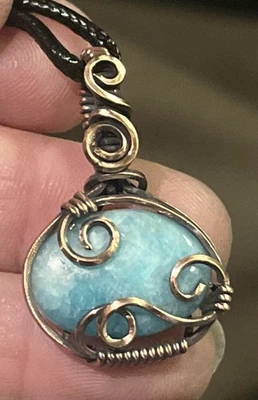 Amazonita ~ Hecho a mano alambre de cobre envuelto colgante joyería 7a Foto 1 de 4