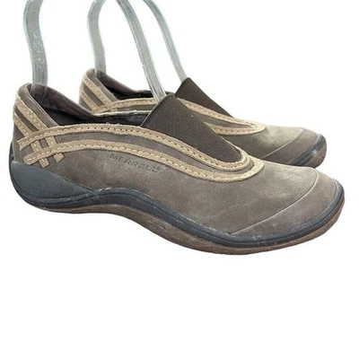 Merrell Willow Chocolate Leather Slip On Loafers Sporty Brown Casual Shoes sz 6 - Image 1 of 4