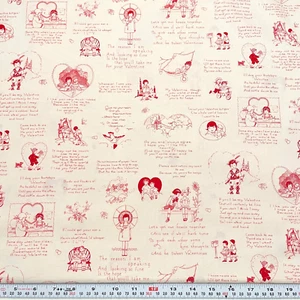 Vintage Mother’s Valentines Mary Mulari Marcus Brothers Cotton by the HALF YARD - Picture 1 of 2