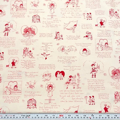 Vintage Mother’s Valentines Mary Mulari Marcus Brothers Cotton by the HALF YARD - Image 1 of 2